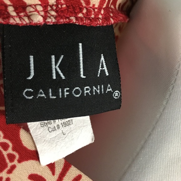 JKLA Floral Pattern V Neck Sleeveless Blouse SZ L - Picture 5 of 5